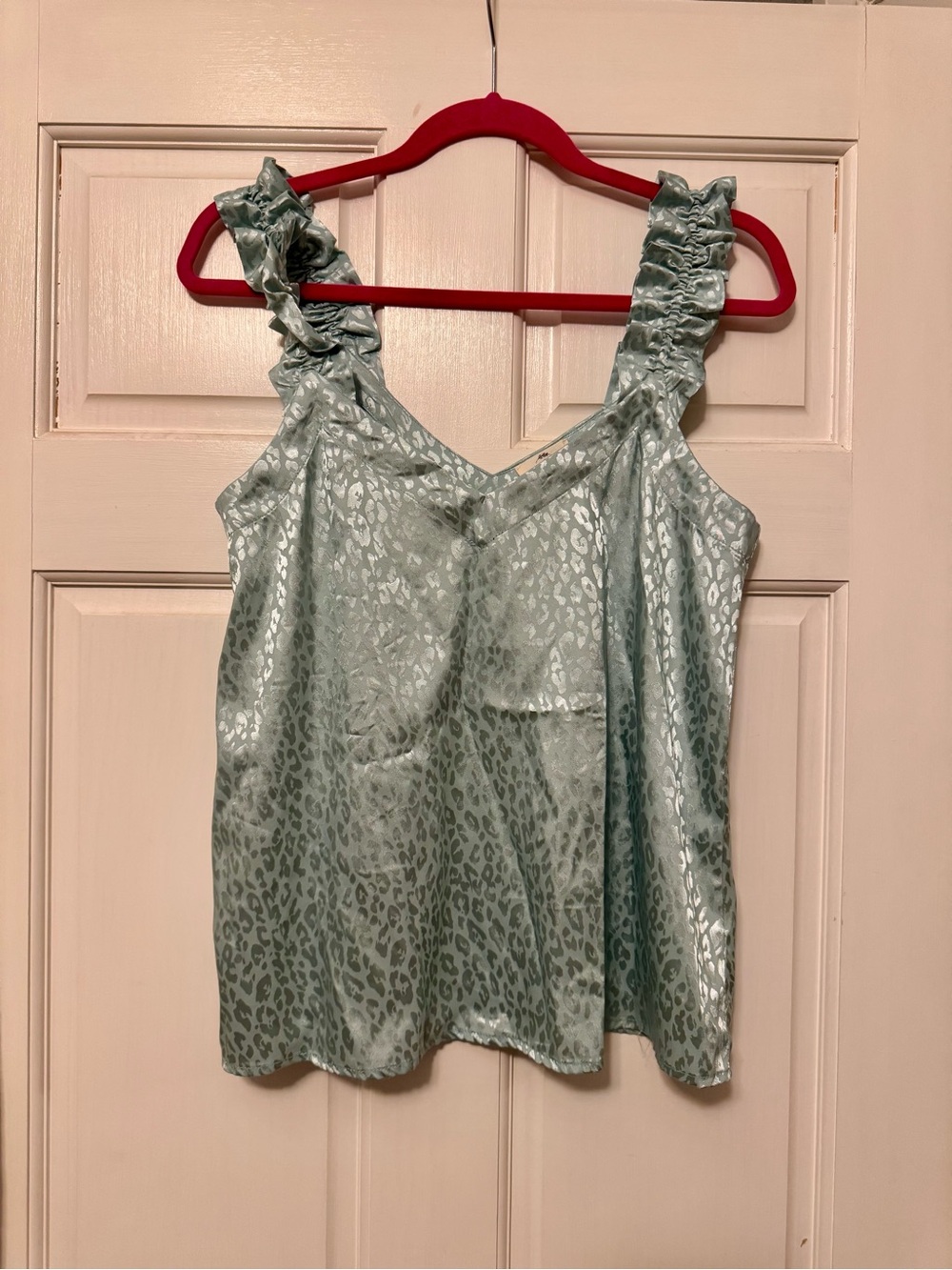 entro Light Mint Green Satin Ruffle Strap Cami